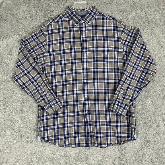 Daniel Cremieux Mens Shirt Large Button Down Shirt Blue Grey Plaid - Picture 10 of 10